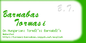 barnabas tormasi business card